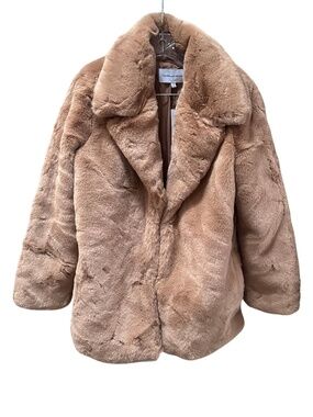 NEW Cupcakes and Cashmere Holly Faux Fur Blush Jacket - Women's XS